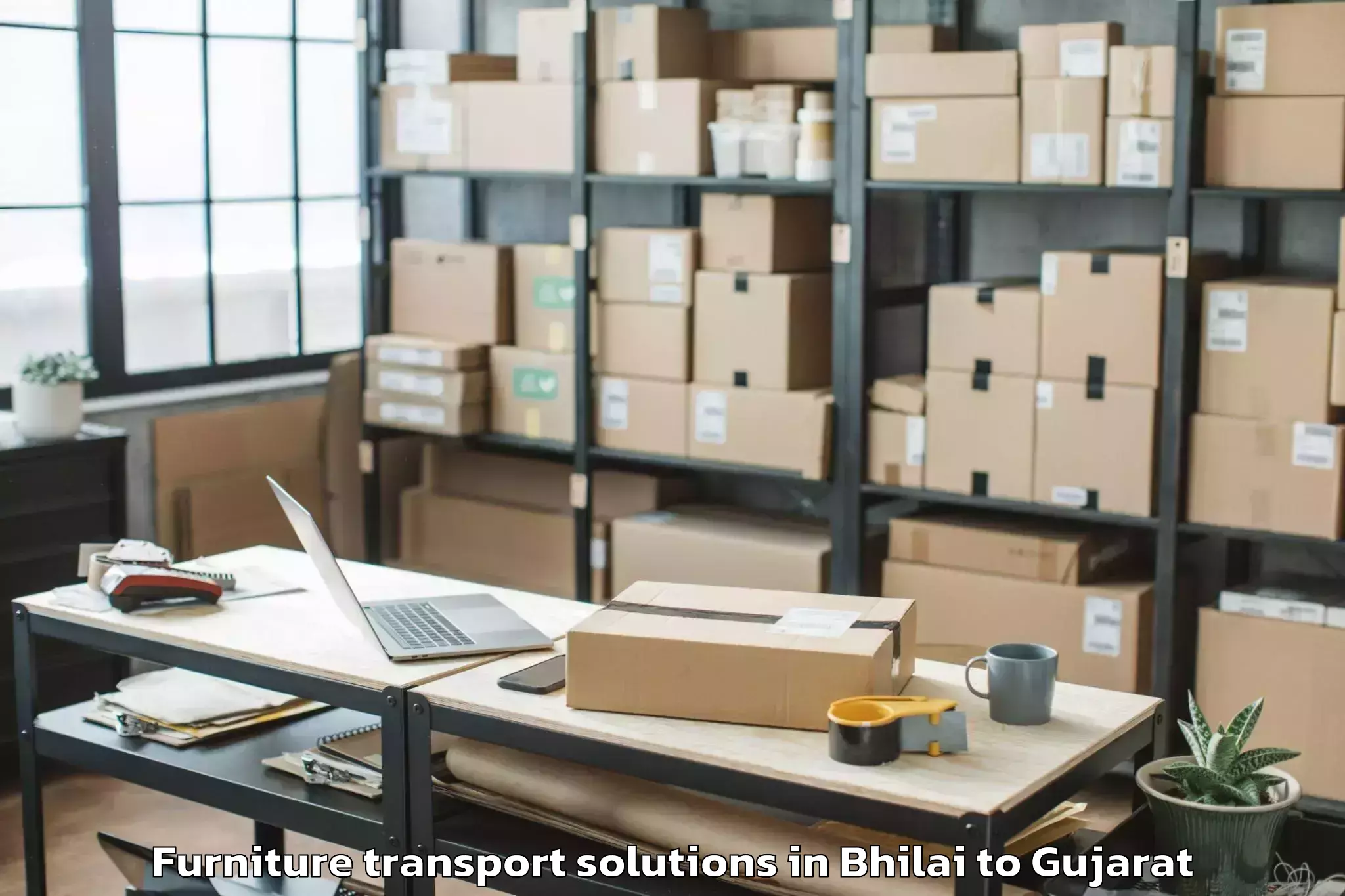 Easy Bhilai to Kadodara Furniture Transport Solutions Booking